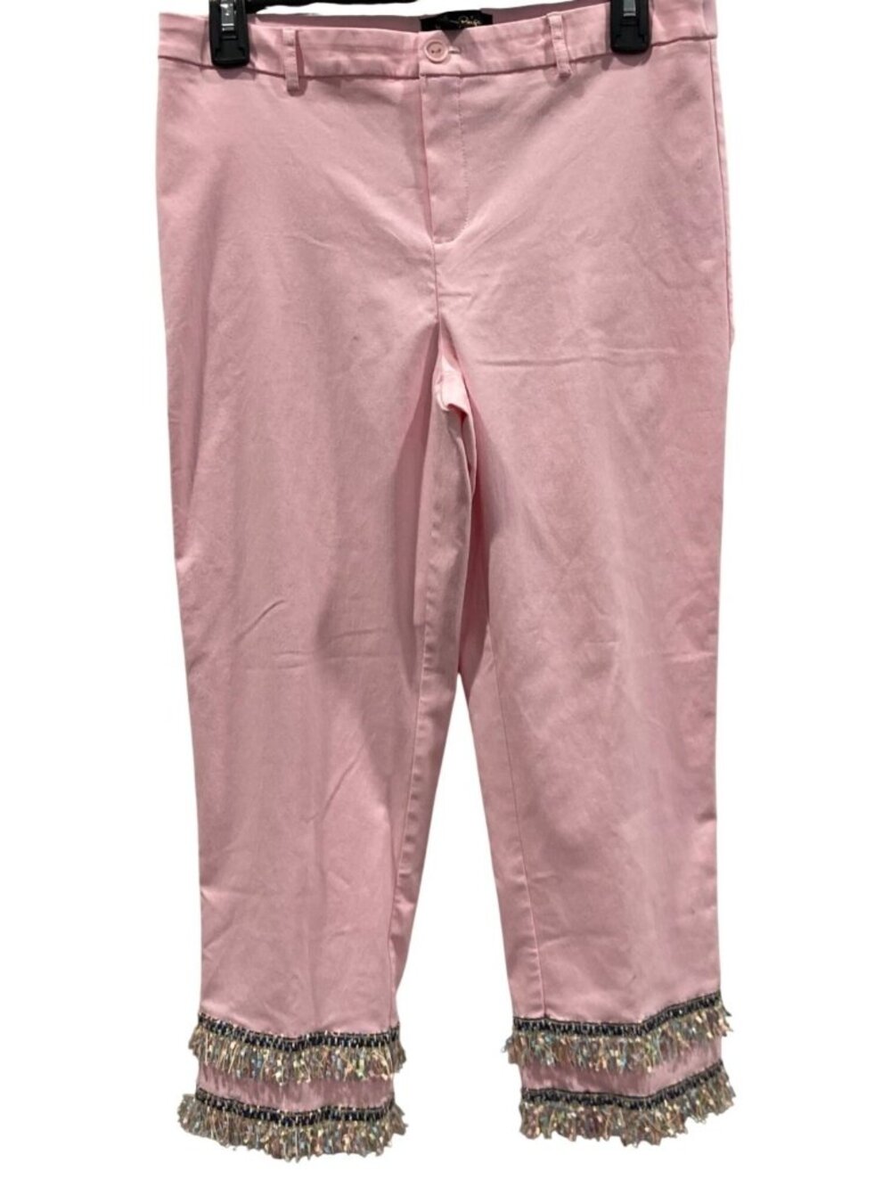 Melissa Paige Fringe Capri Pants S Petite Pink Festival Barbiecore Indie Boho